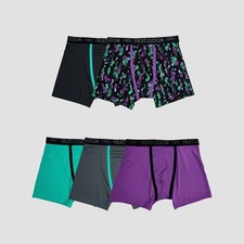 Fruit of the Loom Boys' 5pk Solid/Printed Micro Mesh Boxer Briefs - L