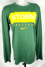 Nike Dri-Fit Green Athletic Cut WNBA Seattle Storm Basketball L/S Poly T-Shirt S