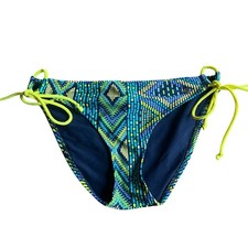 American Eagle Blue / Yellow Printed Swim Bikini Bottom Size Medium