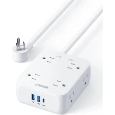 Anker A9183121 8-Outlet Surge Protector, White
