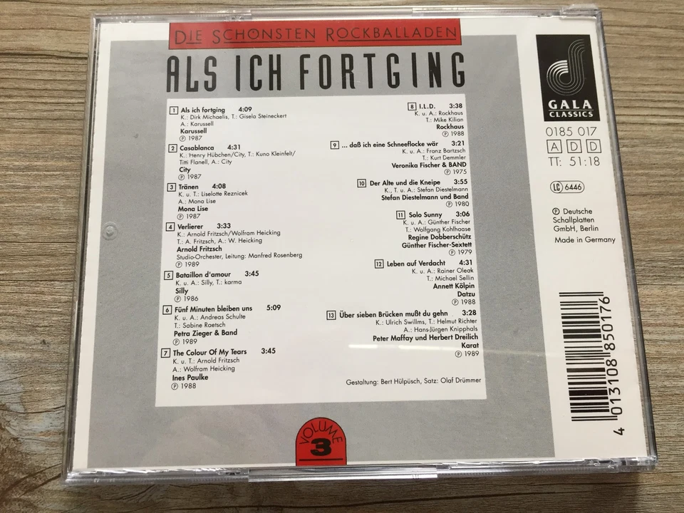 CD Die schönsten Rockballaden " Als ich fortging " Vol.3 DDR Ostrock - Bild 3 von 3