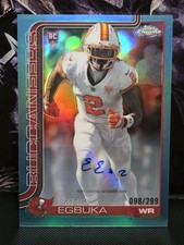 2025 Topps Chrome Football Emeka Egbuka Teal Refractor /299 Auto RC