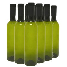 12 Pack Green Plastic Wine Bottles, Screw Caps, 750ml, Homebrewing, Storage
