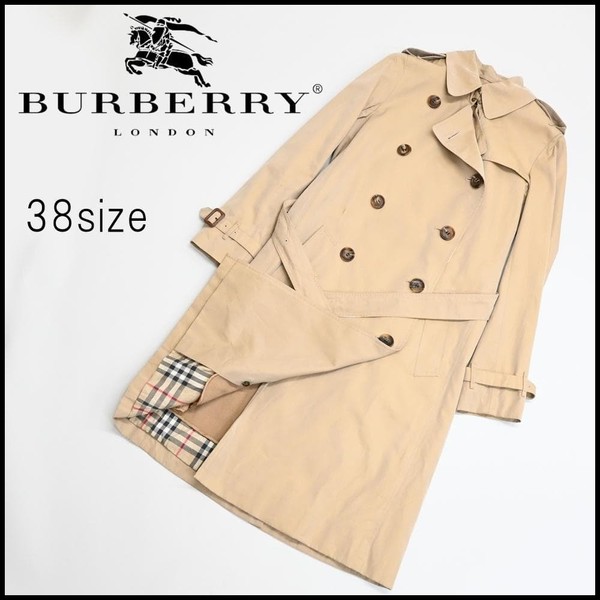 Burberry London Trench Coat with Liner – Nova Check – Beige – Size M