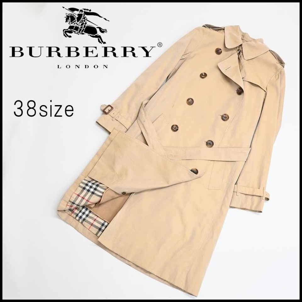 Burberry London Trench Coat with Liner – Nova Check – Beige – Size M