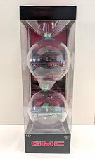M2 Gmc Clear Round Plastic Christmas Bauble Ornaments Set Of 2 Hanging Vehicle