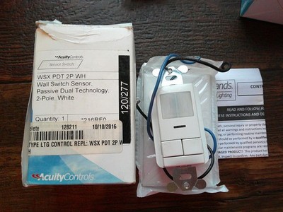 ACUITY CONTROLS WSX PDT 2P WH, 2 POLE WALL SWITCH SENSOR