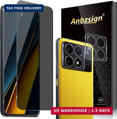 Anbzsign [2+2 Pack for Xiaomi Poco X6 Pro 5G Privacy Tempered Glass