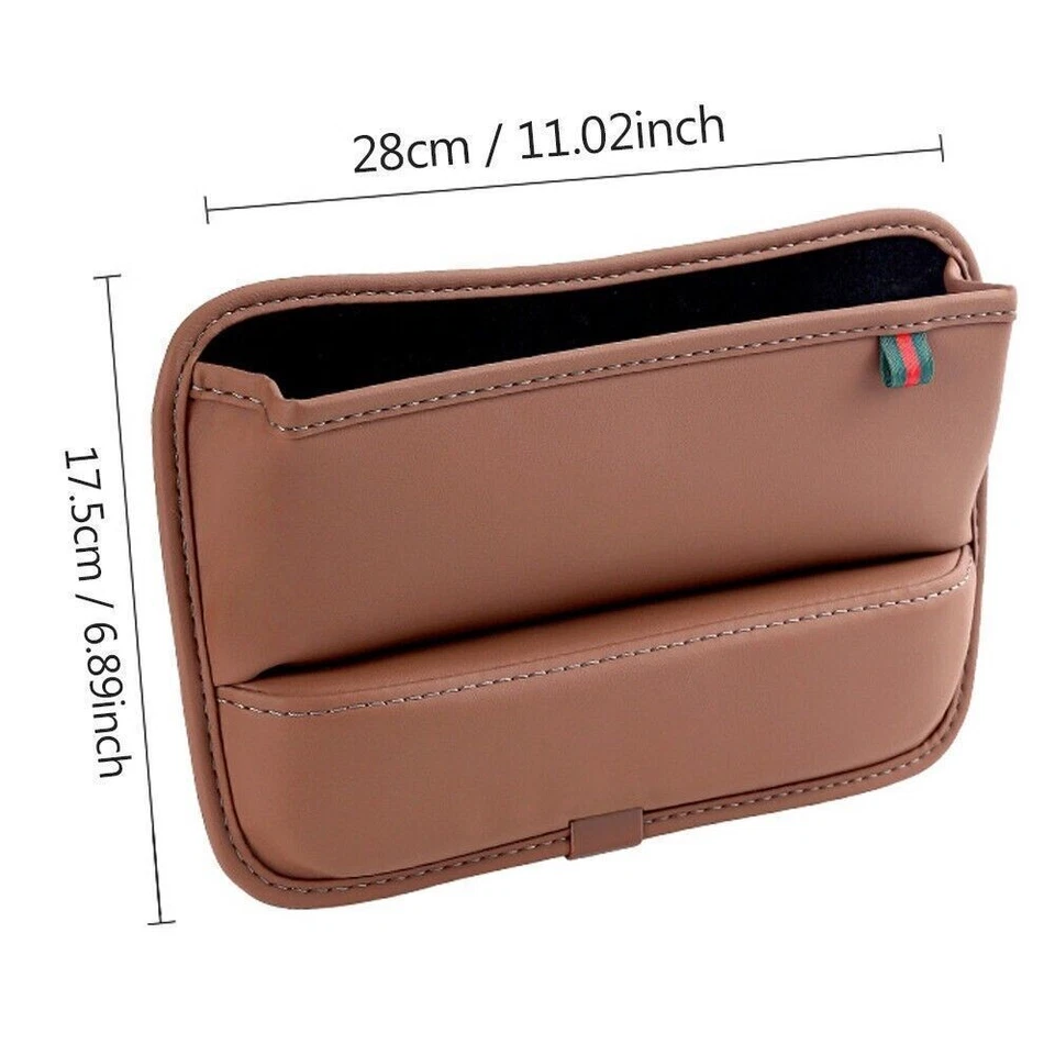 1PCS Car Leather Seat Side Pocket Organizer Gap Storage Auto Console Side Bag Foto 3 de 4