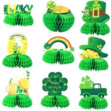 CPTBAG 9Pcs St. Patrick's Day Shamrocks Honeycomb Centerpiece for Table...
