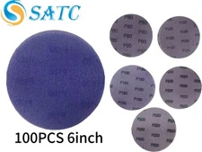 100PCS 6 Inch Sanding Discs 80 120 180 220 320 Grits Hook Loop for Metal Wood