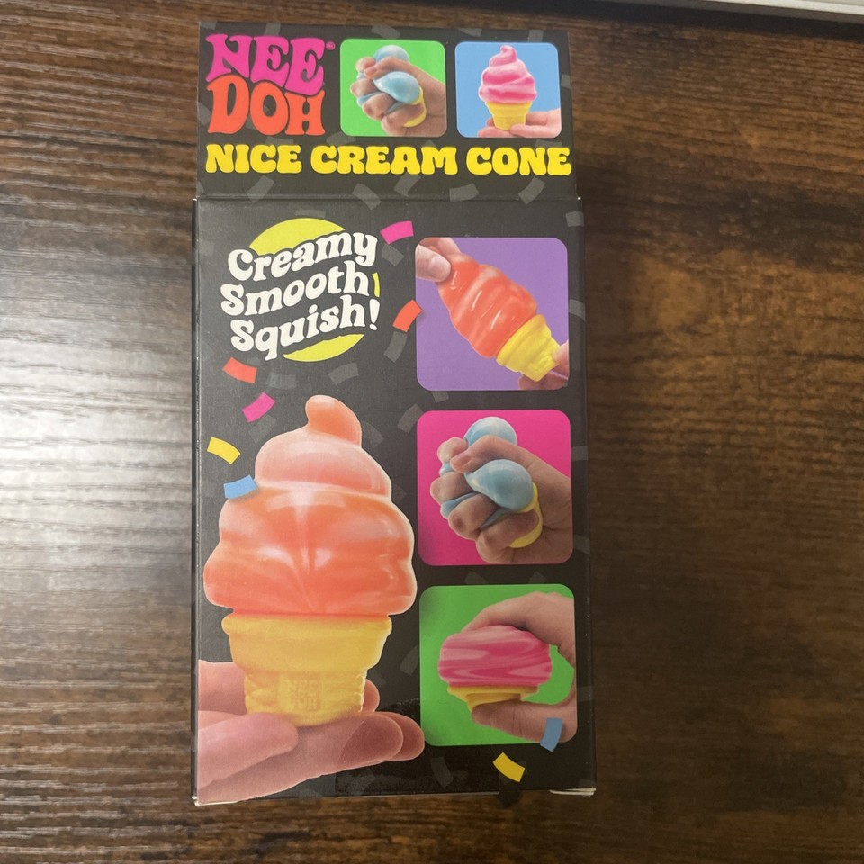 NeeDoh Nice Cream Ice Cream Cone Squishy Fidget Toy Orange main image 1