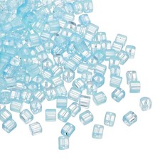 500 Pcs Crystal Cube Beads, 7mm Faceted Square Spacer Beads, Light Blue