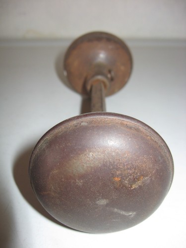 Antique Brass Doorknob Handle Set Hardware Salvage - Picture 5 of 5