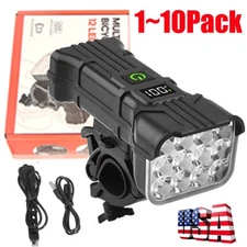 1~10Set Rechargeable LED Mountain Bike Lights 90000LM Bicycle Torch Front Lamp