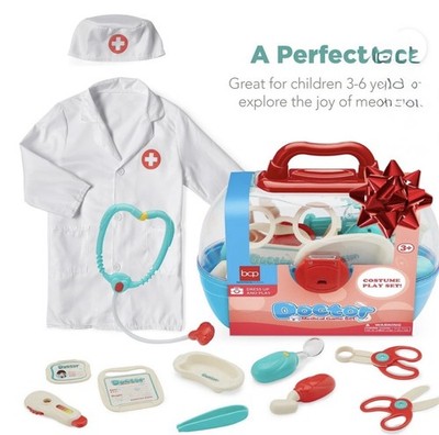 Best Choice Play Doctor Kit for Kids w/17 Accessories -lab Coat-Hat -BRAND NEW