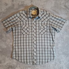Wrangler Wrancher Shirt Western Men's Pearl Snap Size XL Gray Pockets
