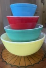 Vintage Pyrex Primary Colors Nesting Mixing Bowls - Set of 4