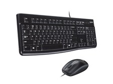 Logitech MK120 Wired Keyboard and Mouse Combo for Windows, Optical Wired Mouse,