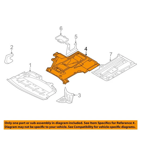 For 97-03 5-Series Center Engine Splash Shield Floor Under Cover w/Auto Trans. Foto 3 de 4