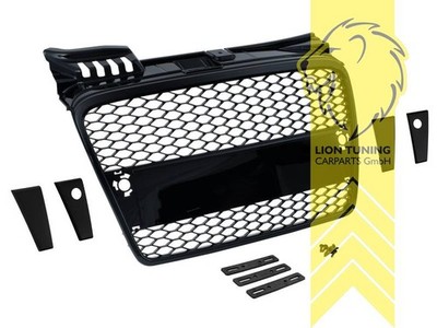 Sportgrill Kühlergrill für Audi A4 S4 B7 8E nicht RS4 Limo Avant schwarz glänzen