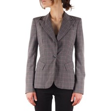Dolce & Gabbana Vintage Women’s 90s Gray Pink Plaid Tailored Blazer Size IT 40