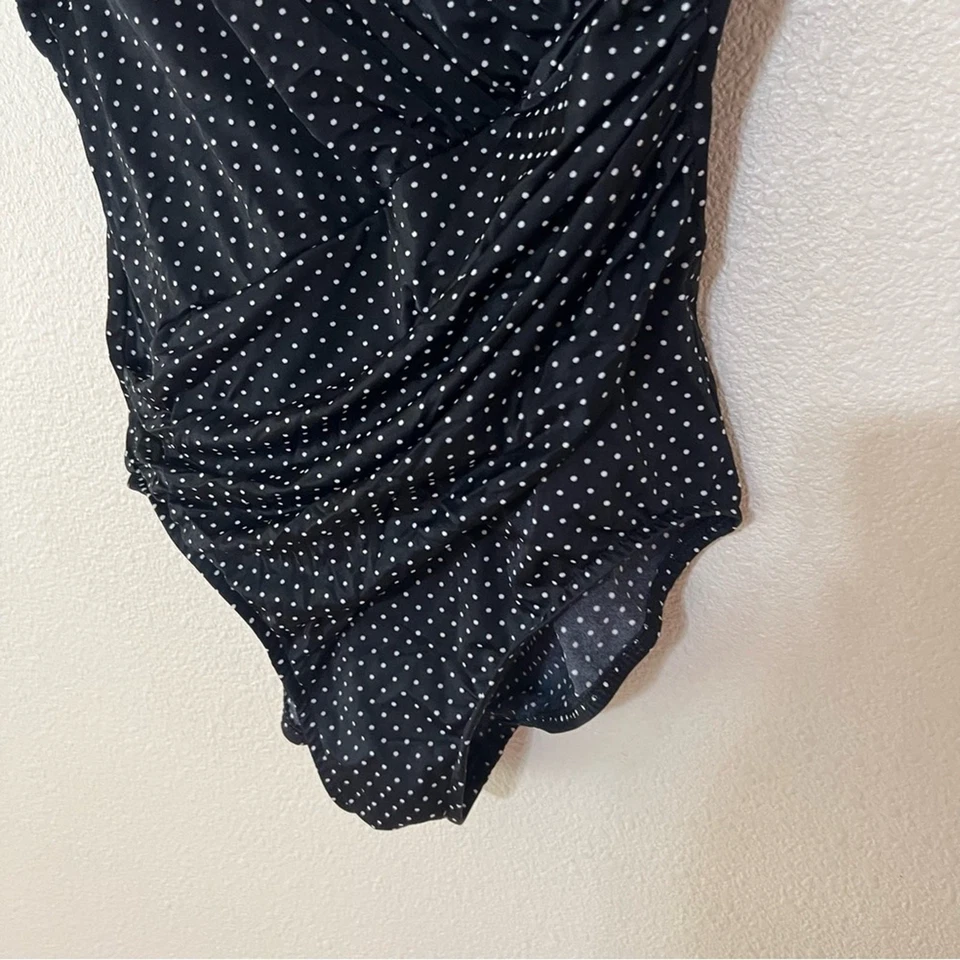 Traje de baño Miraclesuit 63488 negro blanco lunares una pieza 16 plus Foto 3 de 4