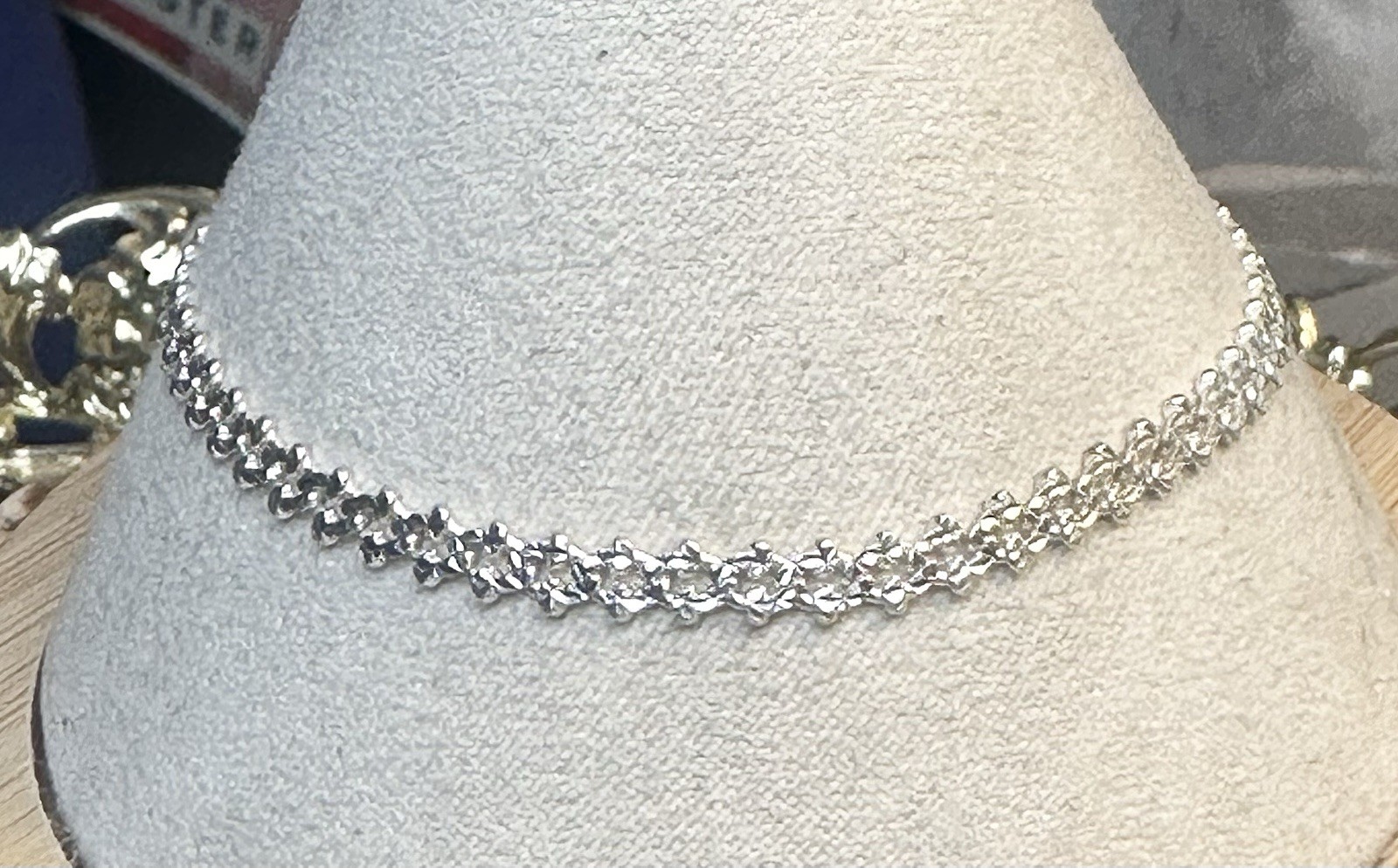 Vintage Interlocking Patterned 925 Sterling Silve… - image 1