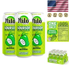 Vitamin-Rich Soursop Juice, Mildly Sweet Farm-To-Bottle - 10.82 oz x 12