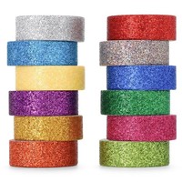 Washi Tape Set 12 Rollen Glitzernd Dekoratives Klebeband Basteln Scrapbooking