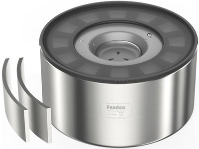 Feedoo 1Gallon No Spill Water Bowl for Dogs, Double-Wall Stainless Steel with...