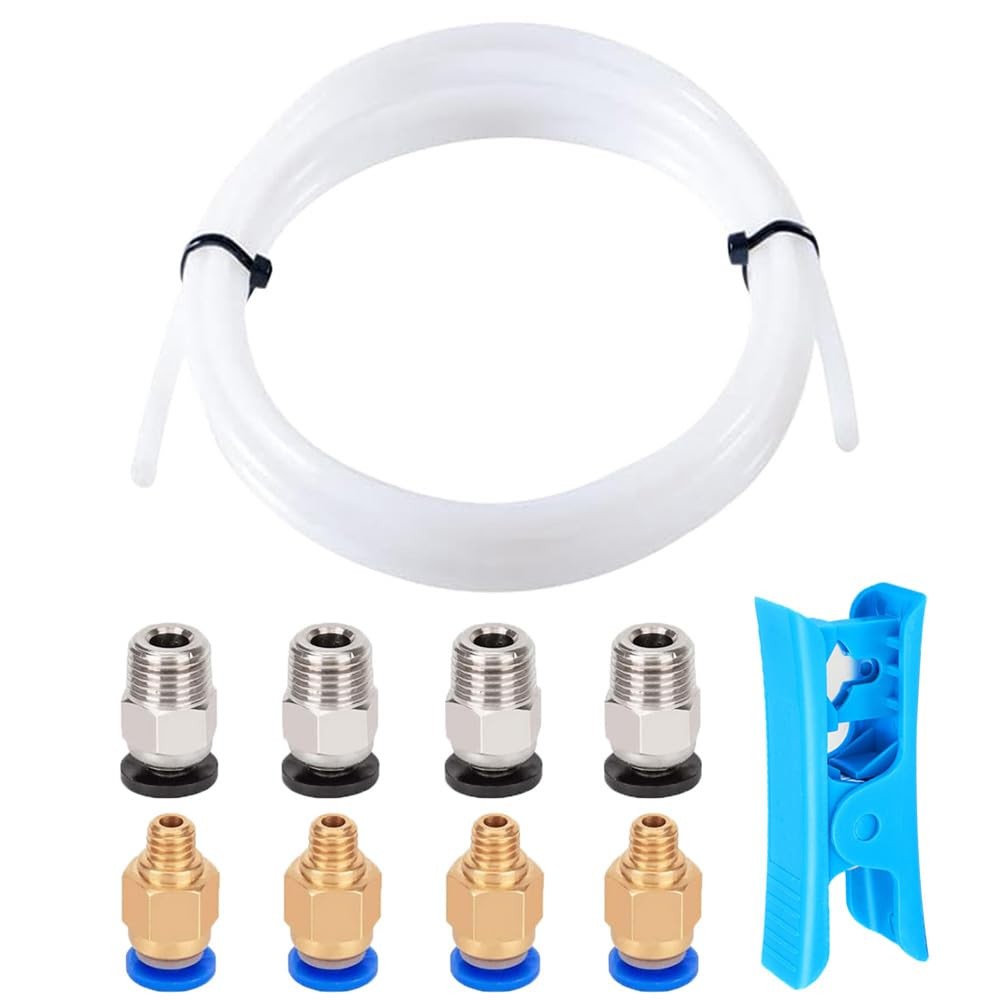 Tube PTFE Téflon 3m anti-friction avec coupeur pour réparer les pannes d'extrusion