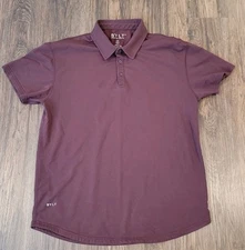 BYLT Premium Basics Lux Polo Performance Shirt Men’s Color Plum Size XL