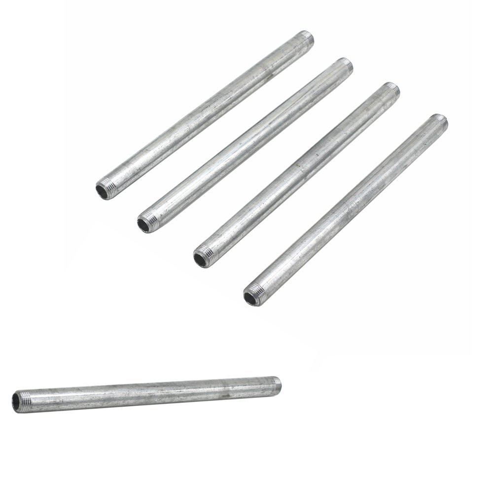 1/2"x12" Galvanized Steel Pipe Threaded Pipes Nipples Fittings