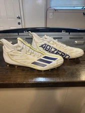 NFL Football Cleats Adidas Adizero Road Dawgs Men's Size 13.5 White Gold HQ6392