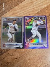 STEVEN  KWAN 2022 RC TOPPS CHROME SILVER # USC178 & PURPLE TOPPS CHROME #USC85