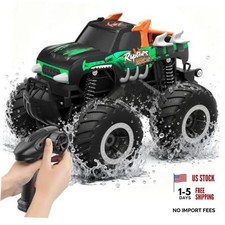 Remote Control Monster Truck Toys - 1:16 Waterproof All Terrain RC Green-black