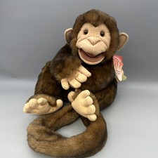 Folkmanis Puppets Large Monkey NWT Long Tail Brown Fur Orange Eyes 30  