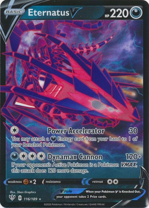 Holo Eternatus V 116/189 Ultra Rare SWSH03: Darkness Ablaze