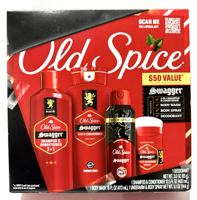 Old Spice  Swagger. Holiday Edition 4 Pc Gift Set, Gift For Men