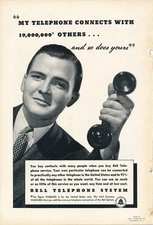 Magazine Ad - 1938 - AT&T / Bell System - Connects with 19,000,000