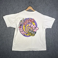 Vintage Hyper Skate Wheels Shirt XL White 90s USA RARE Psycho Pigs Abstract USA