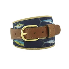 Zep-Pro Leather Canvas OffShore Slam Ribbon Mahi Tuna King Wahoo   Belt Size 46