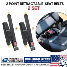 2x Car Seat Belt Lap 2 Point Safety Travel Adjustable Retractable Universal Us