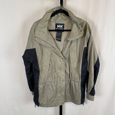 Helly Hansen Mens Hooded Rain Jacket Khaki Black Size S