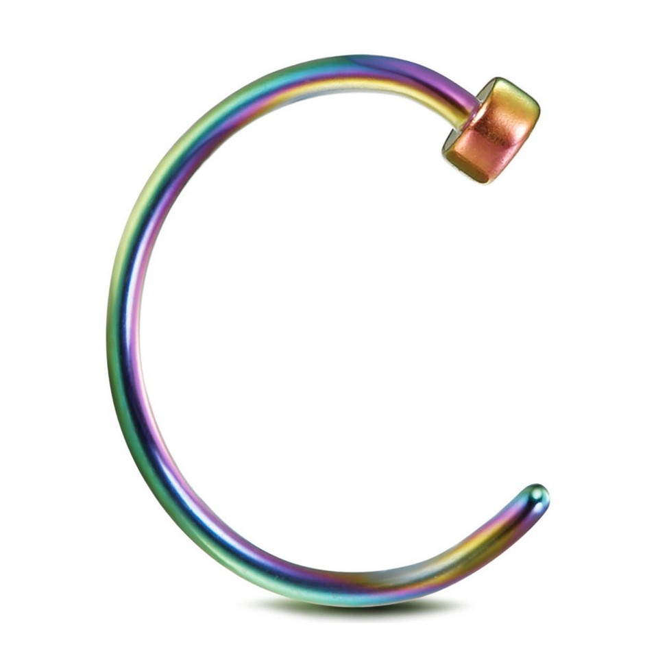 3 Pack 18G 20G Hoop Ring Nose Piercings Black Surgical Steel Multicolor Jewelry