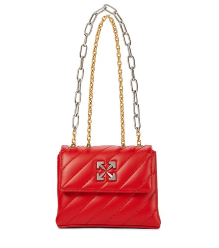 (NO CUSTOMS TAX) OFF-WHITE Jackhammer 19 red quilted leather chain shoulder bag