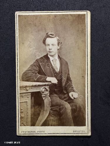 CDV Mann Quiff benannt TREW von Protheroe Bristol viktorianische Modegeschichte Foto - Bild 1 von 4