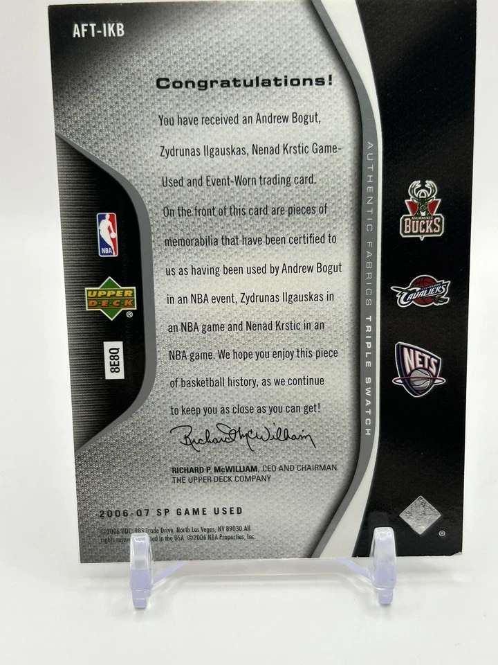 2006-07 SP Game Used Edition /25 Andrew Bogut Zydrunas Ilgauskas Nenad Krstic - Image 4 of 4