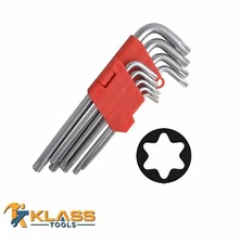 9 Piece L- Shape Tamper Star Bit Set by KlassTools